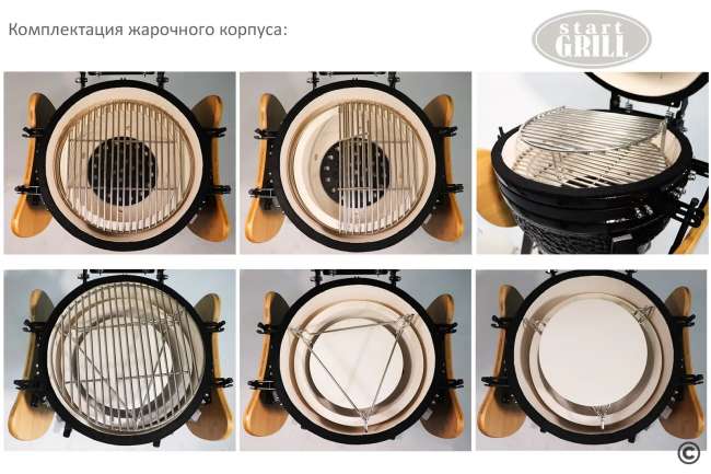 Керамический гриль-барбекю Start Grill 16 дюймов (зеленый) (39,8 см) Керамический гриль-барбекю Start Grill 16 дюймов (зеленый) (39,8 см)