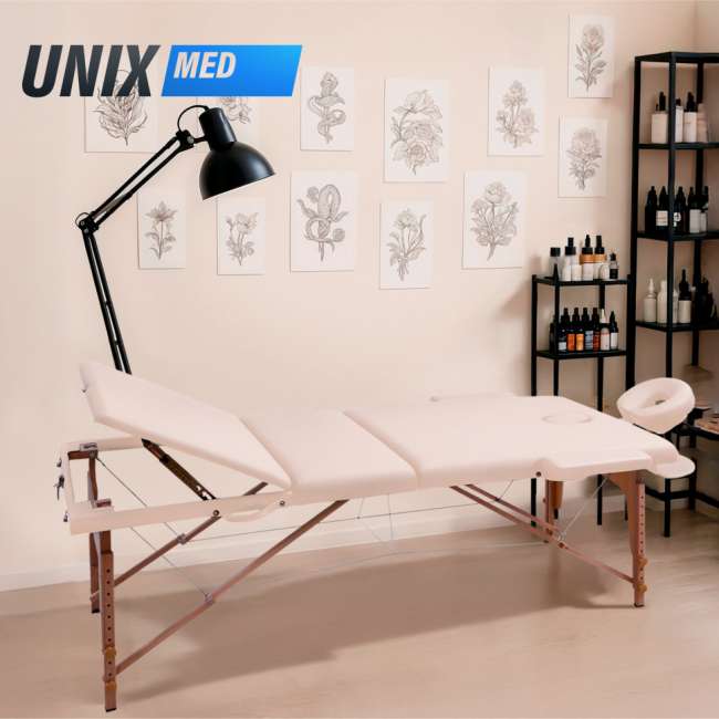 Массажный стол UNIX Med Standard 3 Section Beige Массажный стол UNIX Med Standard 3 Section Beige