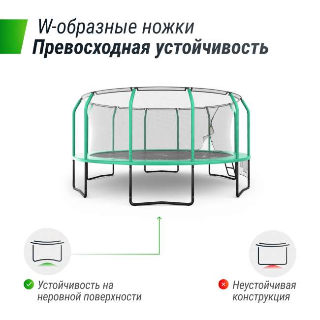Батут UNIX line SUPREME GAME 16 ft Green