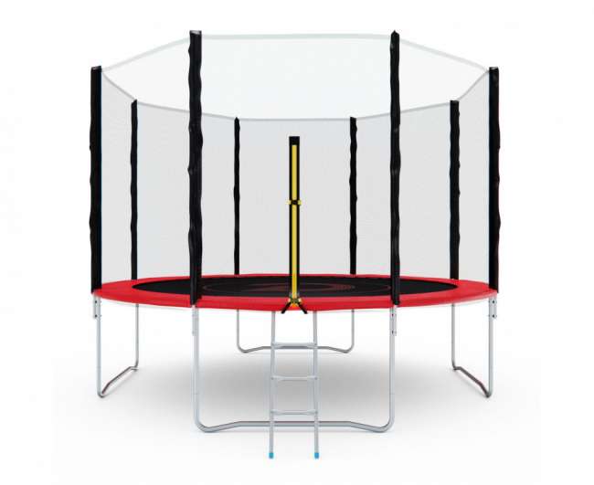 Батут с сеткой DFC PELPO 12 ft с лестницей RED