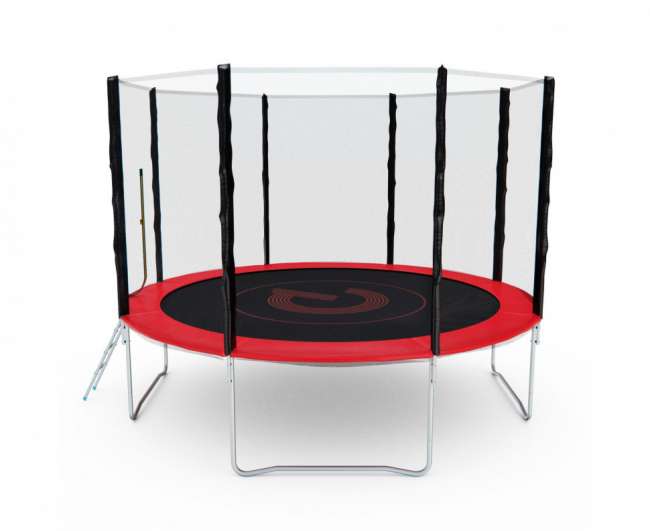 Батут с сеткой DFC PELPO 12 ft с лестницей RED