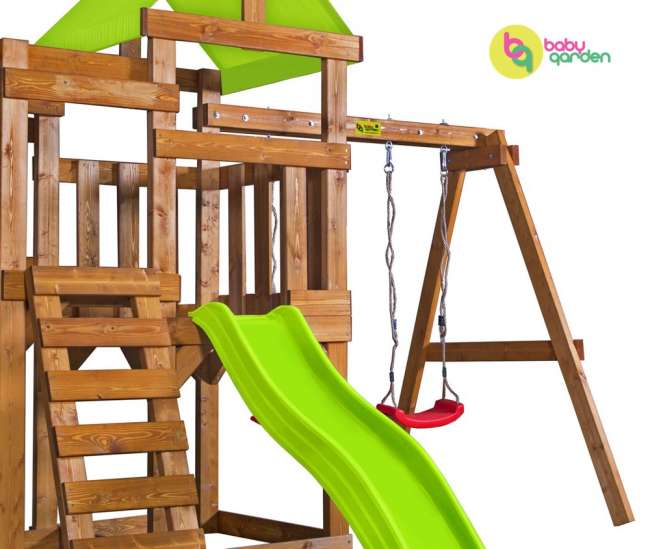 Деревянная игровая площадка Babygarden Play 5 светло-зеленая Деревянная игровая площадка Babygarden Play 5 светло-зеленая