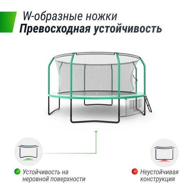 Батут UNIX Line SUPREME GAME 14 ft green